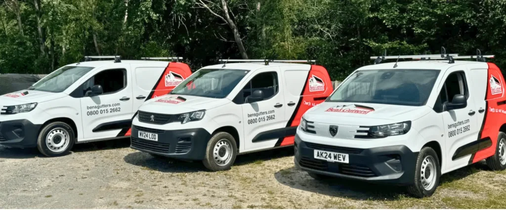 Our fleet of gutter cleaning vehicles in West Midlands